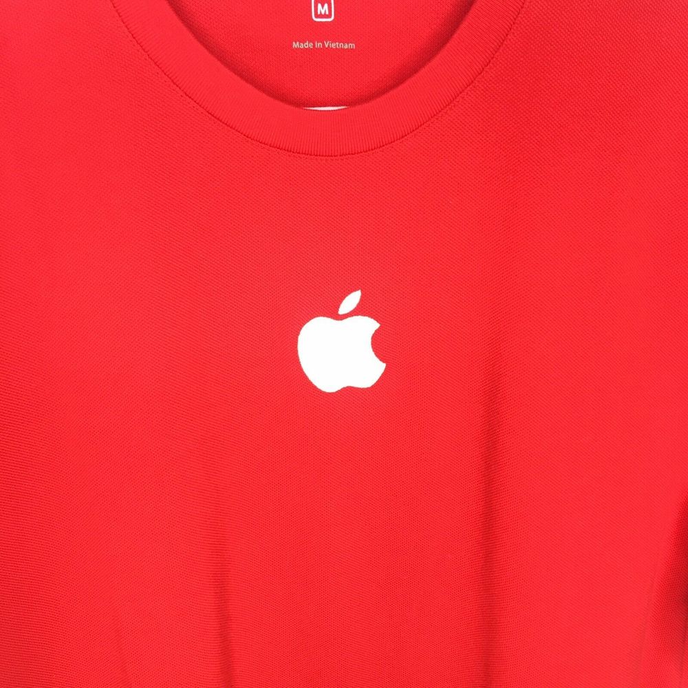 Apple Store Employee Red Shirt Sleeve Tee Shirt Md - Picture 2 of 5